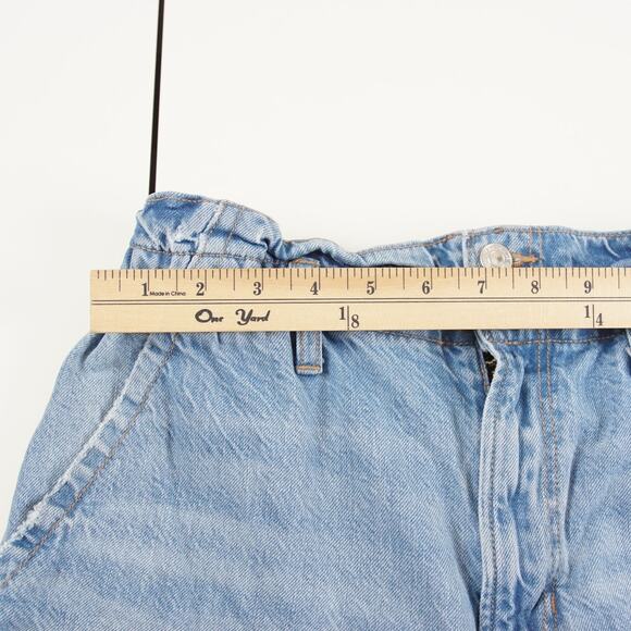 American Eagle Highest Rise Mom Paperbag Waist Light Wash Blue Jeans Sz 10 Short - Picture 5 of 14